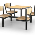 Thumbnail image #1 for JustChair Manufacturing CLUS-SQ36-4S-WB 36 x 36 in Square Cluster Table Unit with 4 Padded Swivel Seats, Black