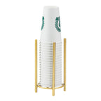 Thumbnail image #1 for Cal-Mil Mid-Century 3716-46 Cup/Lid Organizer, Single Section, Brass, 5" Dia. x 8-1/2"H, Accommodates Cups/Lids up to 3-3/4" Dia.