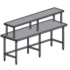Thumbnail image #1 for Pacific Stainless Products Spec Line WTS9630S18IO Stainless Steel Work Table with Single Overshelf, 96"W x 30"D