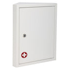 Thumbnail image #1 for Alpine Industries ADIME999-01 Locking Two-Shelf Medical Cabinet, Mountable Corner, 15"W x 7"D x 15"H