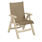 Thumbnail image #1 for Grosfillex Jamaica Beach UT091066 Outdoor Midback Folding Chair, Sling Seat and Back, Sandstone Plastic Frame, Taupe Case of 2