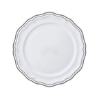 Thumbnail image #1 for Steelite International Folio, Porcelain 62577FP812 9-Inch Round Porcelain Rim Plate, Scalloped Edge, Adelina Double Line Slate Case of 2 Dozen