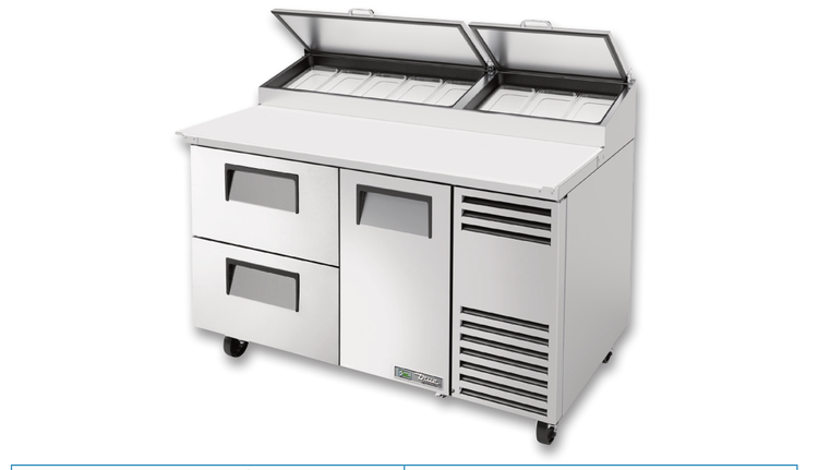 Product image #5 for True 60-Inch Pizza Prep Table with 1 Door, 2 Drawers and Alternate Top