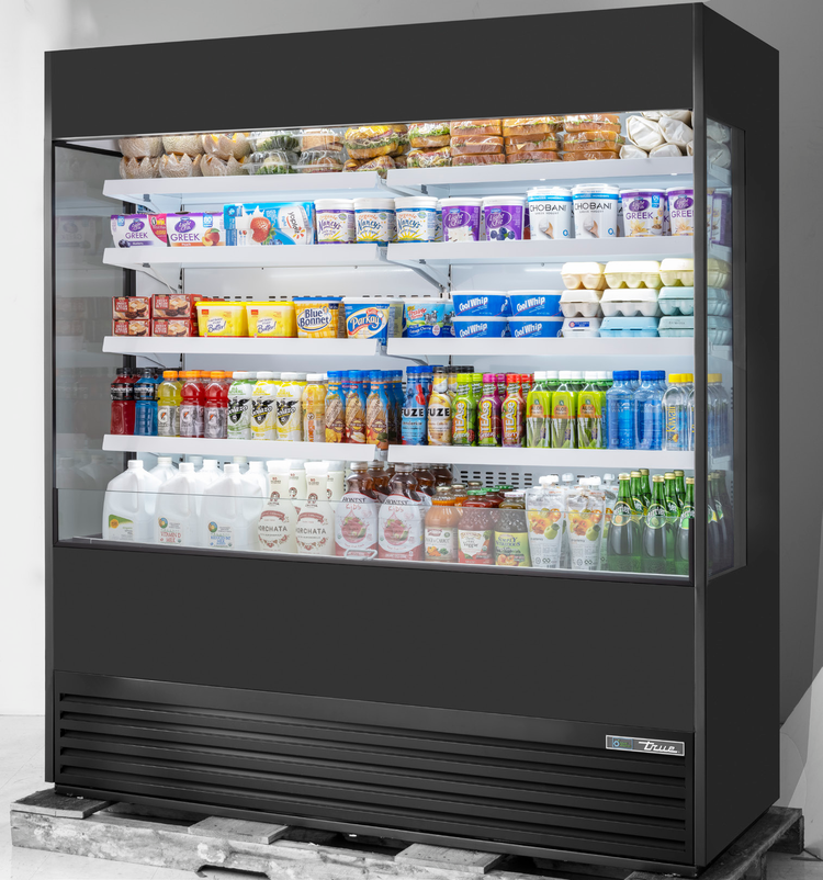 Product image #5 for True 72-Inch Vertical Glass-Sided Open Air Merchandiser Refrigerator with 8 Adjustable Shelves