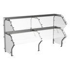 Thumbnail image #1 for Atlas Metal CSG-2N Double-Deck Single-Sided Self-Service Sneeze Guard, 36-1/8"W, Tempered Glass, Stainless Steel Frame
