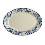 Thumbnail image #1 for Steelite International Homer, Blue Mex HL15441008 Oval China Platter, 10.5 x 7.25 in, Rolled Edge, White Case of 2 Dozen