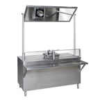 Thumbnail image #1 for Tarrison Products Ltd. TF-DTCB3048-KIT Demo Table with Cabinet Base, Overhead Mirror, Sliding Doors, Stainless Steel Top, 48"W x 30"D x 94"H