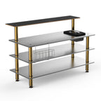 Thumbnail image #1 for Steelite International Mogogo, Modular MGCMLC06MBXF 4-Tier Modular Bar Station with Double-Wall Ice Bin, 71"W x 40"D x 47-1/2"H