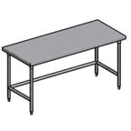 Thumbnail image #1 for Pacific Stainless Products WKT2304IO Stainless Steel Work Table, 24"W x 30"D, Flat Top, 16-Gauge 304 Stainless Top