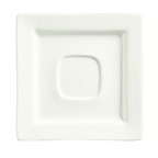 Thumbnail image #1 for Libbey Slate SL-2 Square Porcelain Saucer, 5-7/8", with 2" Well Ring