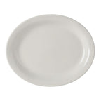 Thumbnail image #1 for Tuxton China Nevada TNR-912 Ceramic Oval Platter, 9-3/4", Narrow Rim, Eggshell Case of 2 Dozen