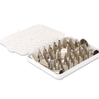 Thumbnail image #1 for Alegacy Foodservice Products 883 Cake Decorating Tube Set, 52-Piece Stainless Steel Assortment with Coupling and Hinged Box Case of 6