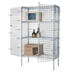 Thumbnail image #1 for 1880 Hospitality Focus Foodservice FSEC246063 Security Cage Kit, 24 x 60 x 63H, Chrome, Side-Hinged Door
