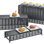 Thumbnail image #1 for Cal-Mil 1247-11 Rectangular Iron Buffet Riser, Black, 21"W x 7-1/2"D x 11-1/2"H