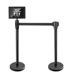 Thumbnail image #2 for New Star Foodservice Inc. 1028775 Stanchion-Top Landscape Sign Frame with Acrylic Clipboard and Social Distancing Sign, Black Case of 6