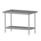 Thumbnail image #1 for SPG International Universal Stainless 5-SL-SLS-36 Stainless Steel Work Table, 60"W x 36"D, 14-Gauge 300-Series Top, Fixed Undershelf