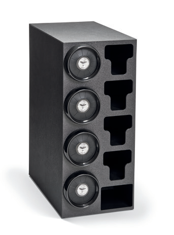 Product image #2 for Vollrath LidSaver2 Cabinet Style Black ABS Plastic Cup, Lid & Straw Dispenser