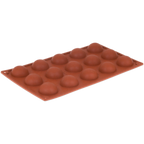 Thumbnail image #1 for JB Prince Pavoni M510 A Silicone Hemisphere Mold, 15 Compartments, 1-9/16" Diameter, 9/16 oz Capacity, -10° to 500°F