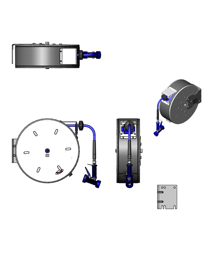 Product image #2 for T&S Brass Enclosed Stainless Steel Retractable Hose Reel System with 50-Foot 3/8-Inch Hose and Rear Trigger Spray Gun