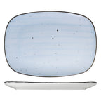 Thumbnail image #1 for International Tableware Rotana RT-12-IC Ceramic Iceburg Oblong Rimmed Platter, 12 x 9 Inches 1 Dozen