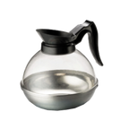 Thumbnail image #1 for TableCraft Products 18 64 oz Plastic Coffee Decanter with Black Handle and Stainless Steel Base Case of 24