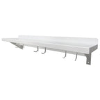 Thumbnail image #1 for IMC/Teddy WSPR-2472-16 Wall-Mounted Stainless Steel Shelf with Single-Bar Pot Rack, 24"D x 72"W, 16 Gauge, Hooks & Mounting Brackets