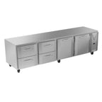 Thumbnail image #1 for Victory Refrigeration VURD119HC-4 Four-Section Undercounter Refrigerator with Doors & Drawers, 118-7/8"W, Side-Mounted Self-Contained