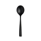 Thumbnail image #1 for Steelite Folio Flatware, Hamilton Brushed 5762SX002 Bouillon Soup Spoon, 7.125", Bryce Black, 18/10 Stainless Steel 1 Dozen