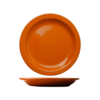 Thumbnail image #1 for International Tableware Cancun CAN-9-O Ceramic Plate, 9-1/2" Round, Narrow Rim, Rolled Edge, Orange Case of 2 Dozen