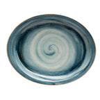 Thumbnail image #1 for G.E.T. Corona, Artisan Blue PP1604807712 Porcelain Oval Platter, Blue, 11-3/4" x 9-2/3", Narrow Rim, Rolled Edge 1 Dozen