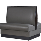 Thumbnail image #1 for ATSMFG ATS AT&S-QAD-W42-P-GRY Double Restaurant Booth, Gray Upholstered, Plain Back, Dark Walnut Elm Wood Top & End Caps