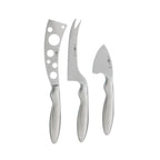 Thumbnail image #2 for Zwilling J.A. Henckels 1019440 3-Piece Cheese Knife Set with Fork-Tip, Soft Cheese, and Parmesan Knives; Matte-Brushed Stainless Steel Handles
