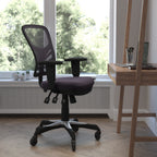 Thumbnail image #2 for Flash Furniture Nicholas HL-0001-DK-GY-RLB-GG Swivel Task Chair, Adjustable Height, Mesh Back, Padded Upholstered Seat, Dark Gray