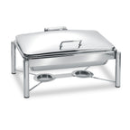 Thumbnail image #1 for Eastern Tabletop Pillard 3955/SB 8 qt Rectangular Stainless Steel Induction Chafing Dish with Hinged Cover