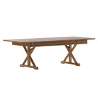 Thumbnail image #1 for Flash Furniture XA-F-96X40-XLEGS-GG Folding Farm Table, 96 x 40.25 in, Rectangular, X-Legs, Antique Rustic Solid Pine