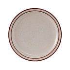 Thumbnail image #1 for Tuxton China Bahamas TBS-022 Ceramic Plate, 8-1/8 in., Round, Narrow Rim, American White/Eggshell with Brown Speckle Case of 3 Dozen