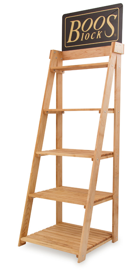 Product image #5 for John Boos Boos Block 5-Shelf Cutting Board Display Rack, 27 x 27 x 72 Inches, Northern Hard Rock Maple