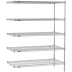 Thumbnail image #1 for Metro Super Erecta SE-1842C-63-A5 Wire Add-On Shelving Unit, Chrome, 42"W x 18"D x 63"H, 5 Shelves
