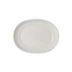 Thumbnail image #1 for Tuxton China Columbia WEH-100 Ceramic Oval Platter, 10 x 7-1/2 in, Medium Rim, Eggshell Case of 2 Dozen