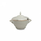 Thumbnail image #1 for Kadra Kitchenware Vikko Luxe VL-5027-STG Soup Tureen, 2.7 qt., Ivory & Gold (Bernadotte) Case of 2