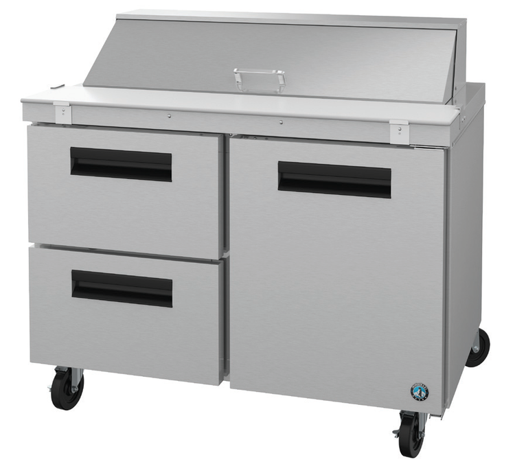 Product image #6 for Hoshizaki Steelheart SR48B-12D2 48-Inch Two-Section Sandwich Top Prep Refrigerator with 1 Door and 2 Drawers