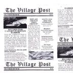 Thumbnail image #1 for G.E.T. Clipper Mill 4-T3000 Food-Safe Double-Open Bag/Wire Cone Basket Liner, 7 x 7 in, Paper, Village Post Newspaper, White