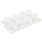 Thumbnail image #1 for JB Prince Silikomart M513 C Silicone Truffle Mold, 8 Cavities, 4 oz Each, White, 11-3/4"L x 6-3/4"W
