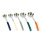 Thumbnail image #2 for Thunder Group SLLD003 3 oz Solid Portion Control Serving Spoon, Stainless Steel with Ivory Plastic Handle Case of 120