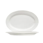 Thumbnail image #1 for CAC China Lincoln 101-34 Porcelain Oval Platter, 9-1/4" x 6-1/2" x 3/4"H, Rolled Edge, Bone White Case of 2 Dozen