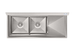 Thumbnail image #5 for KoolMore 57-Inch 2-Compartment Commercial Sink with 18-Inch Right Drainboard