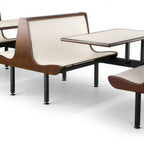 Thumbnail image #1 for JustChair Manufacturing Contour CPLUS-2TU-IS-44 44-Inch Double Island Booth Table Unit with Laminated Seats and Black Welded Steel Frame