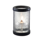 Thumbnail image #2 for Sterno Industrial Chic 80304 Glass Cylinder Candle Lamp, Bronze Accent Rings, Clear Crackle Finish, 5 in.