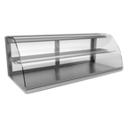 Thumbnail image #1 for RPI Industries Vienna VIDD4-20-R-CV Dry Countertop Pastry Display Case, 57-1/8" W, Full-Service, Curved Glass, 1 Shelf, Stainless Steel