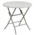 Thumbnail image #1 for Flash Furniture RB-32R-GW-GG Round Folding Table, 31-1/2" Diameter, Granite White Molded Plastic Top, Gray Powder-Coated Legs